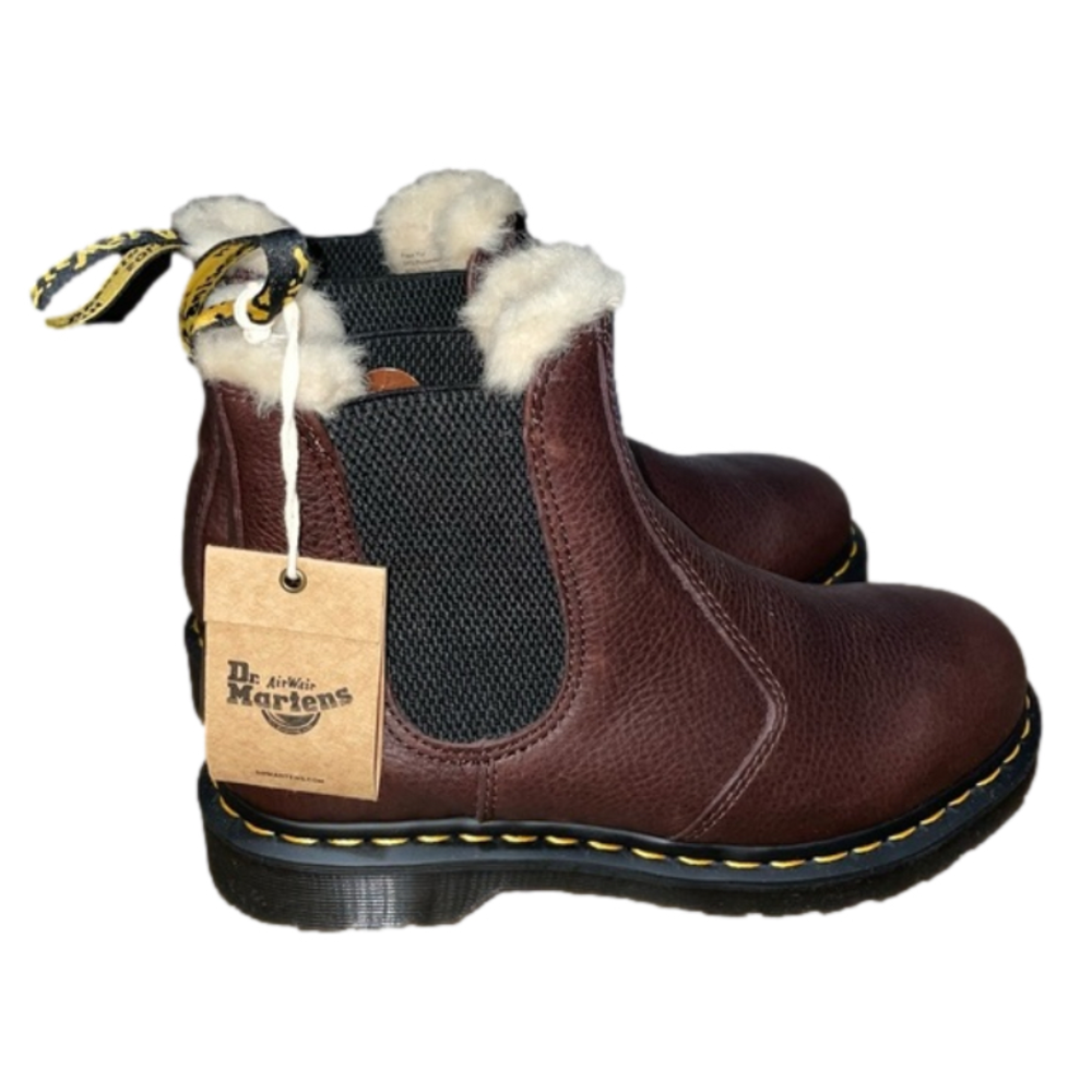 Dr. Martens NWOT Faux Fur Lined Chelsea Ankle Boots Cask Ambassador Sz 7.5/ 8.5